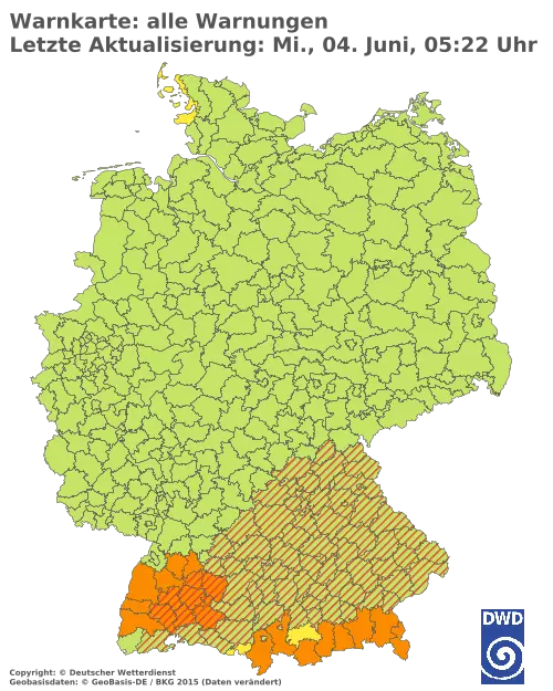 Aktuelle Wetterwarnungen für  Kitzingen
