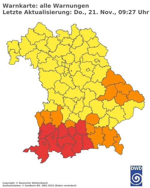 Aktuelle Wetterwarnungen für  Kitzingen