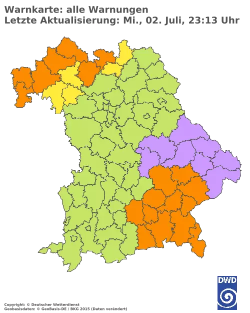 Aktuelle Wetterwarnungen für  Kitzingen