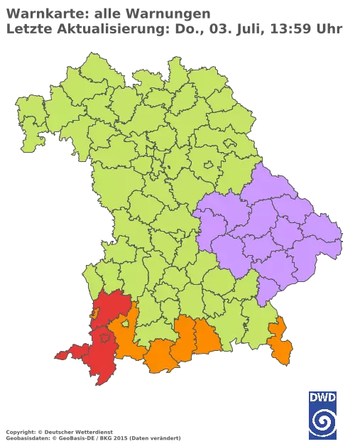 Aktuelle Wetterwarnungen für  Kitzingen