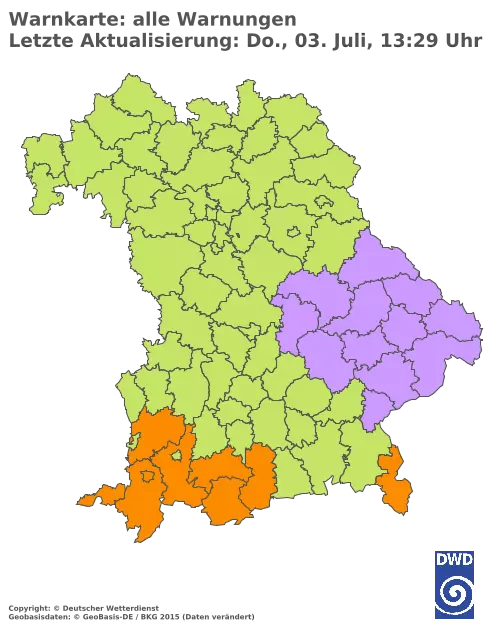 Aktuelle Wetterwarnungen für  Kitzingen