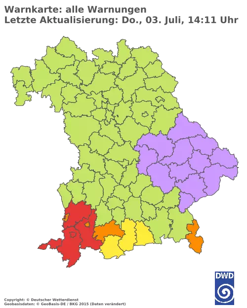 Aktuelle Wetterwarnungen für  Kitzingen
