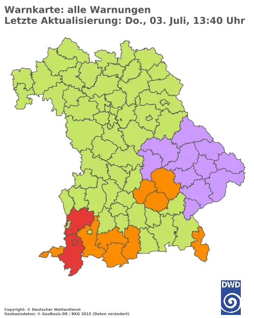 Aktuelle Wetterwarnungen für  Kitzingen