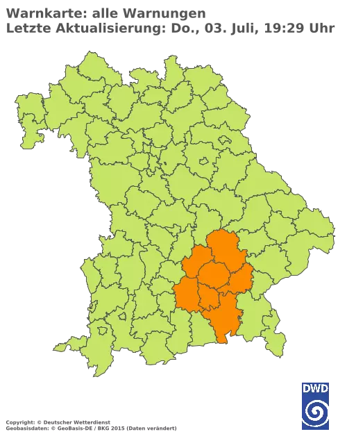 Aktuelle Wetterwarnungen für  Kitzingen