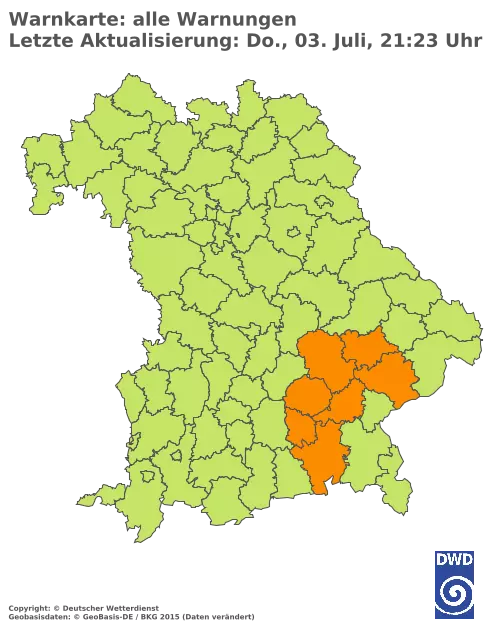 Aktuelle Wetterwarnungen für  Kitzingen