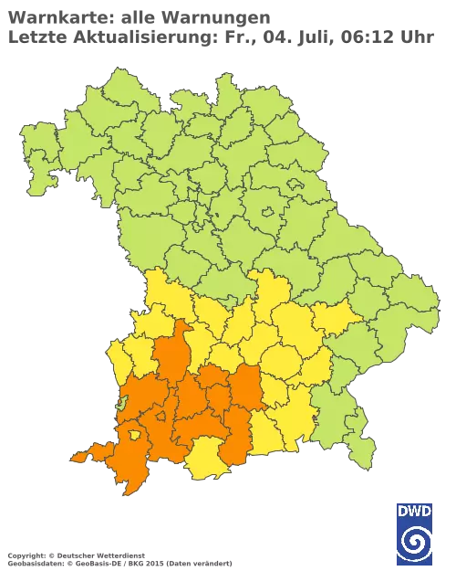 Aktuelle Wetterwarnungen für  Kitzingen