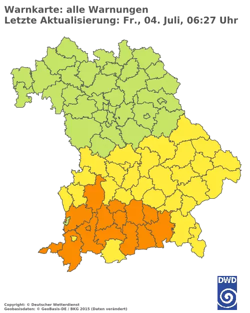 Aktuelle Wetterwarnungen für  Kitzingen