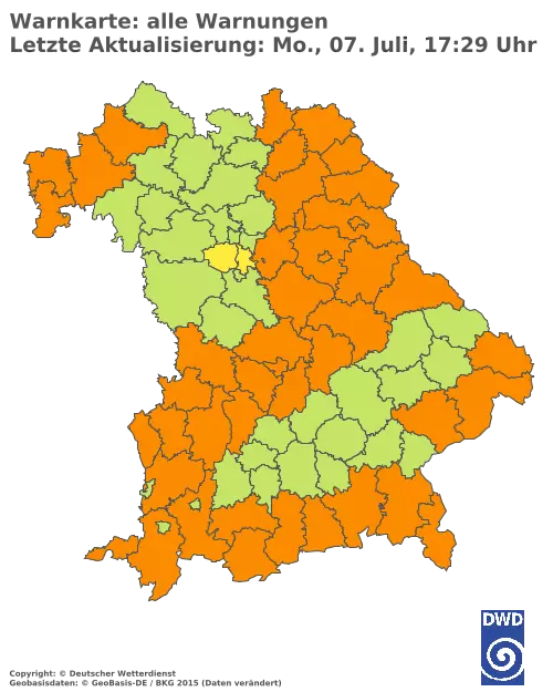 Aktuelle Wetterwarnungen für  Kitzingen