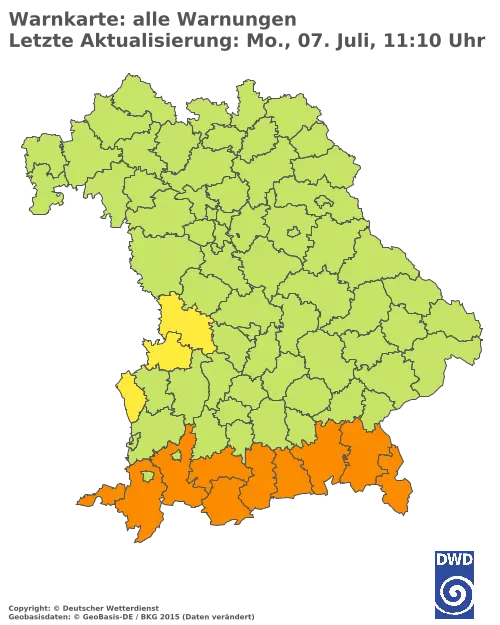 Aktuelle Wetterwarnungen für  Kitzingen