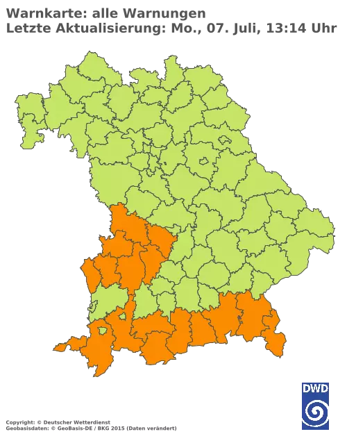 Aktuelle Wetterwarnungen für  Kitzingen