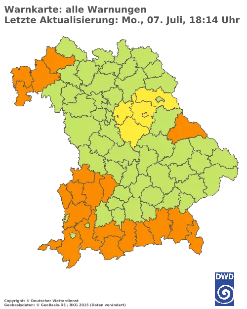 Aktuelle Wetterwarnungen für  Kitzingen