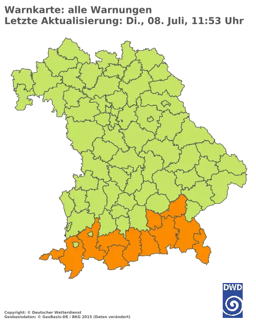 Aktuelle Wetterwarnungen für  Kitzingen