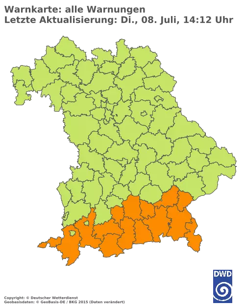 Aktuelle Wetterwarnungen für  Kitzingen