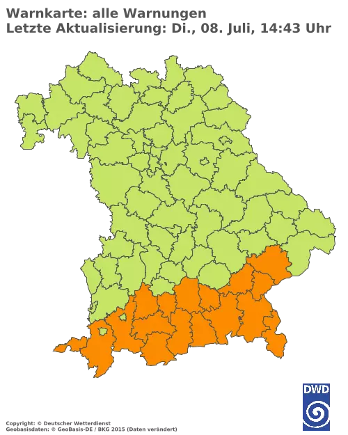 Aktuelle Wetterwarnungen für  Kitzingen