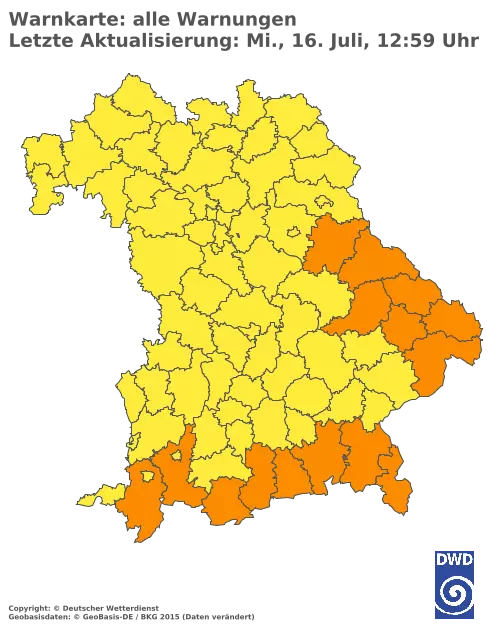 Aktuelle Wetterwarnungen für  Kitzingen