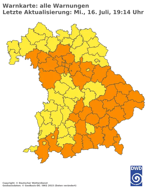Aktuelle Wetterwarnungen für  Kitzingen