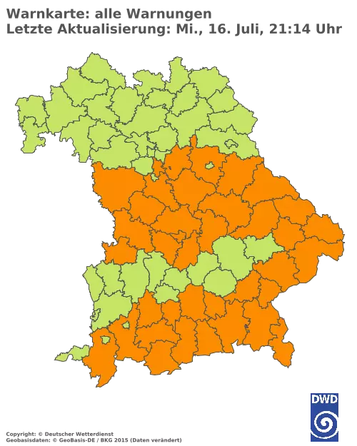 Aktuelle Wetterwarnungen für  Kitzingen