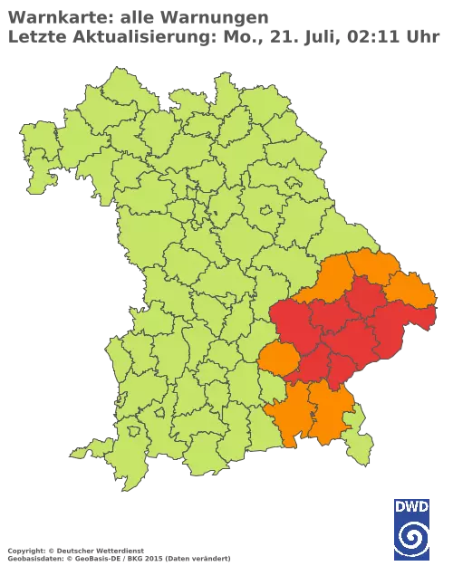Aktuelle Wetterwarnungen für  Kitzingen