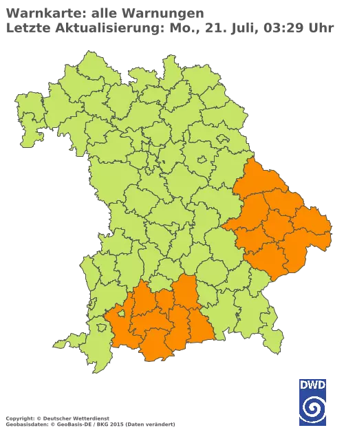 Aktuelle Wetterwarnungen für  Kitzingen