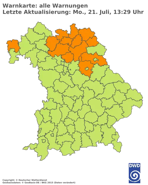 Aktuelle Wetterwarnungen für  Kitzingen