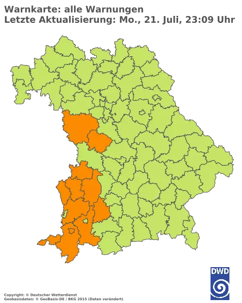 Aktuelle Wetterwarnungen für  Kitzingen