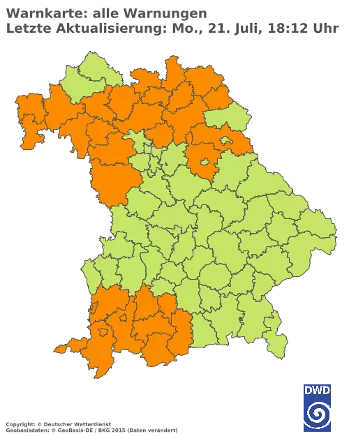 Aktuelle Wetterwarnungen für  Kitzingen