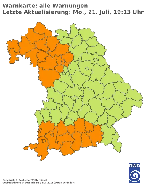 Aktuelle Wetterwarnungen für  Kitzingen