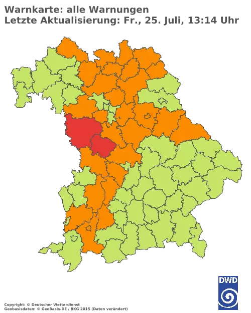 Aktuelle Wetterwarnungen für  Kitzingen