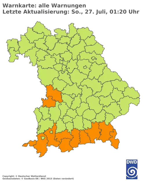 Aktuelle Wetterwarnungen für  Kitzingen