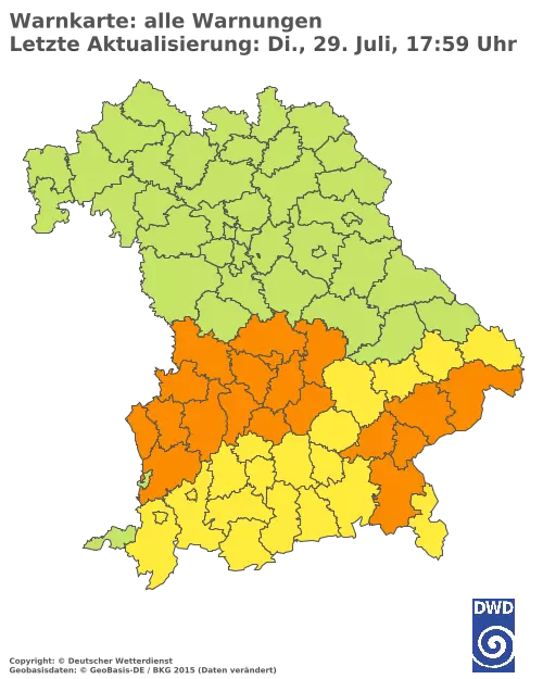Aktuelle Wetterwarnungen für  Kitzingen
