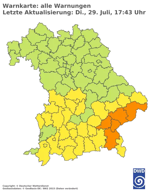 Aktuelle Wetterwarnungen für  Kitzingen