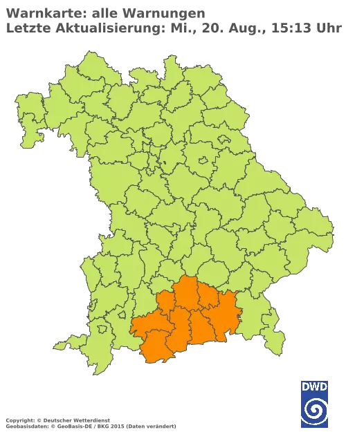 Aktuelle Wetterwarnungen für  Kitzingen
