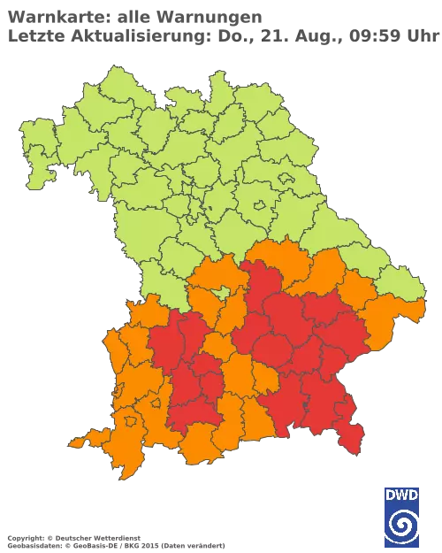 Aktuelle Wetterwarnungen für  Kitzingen