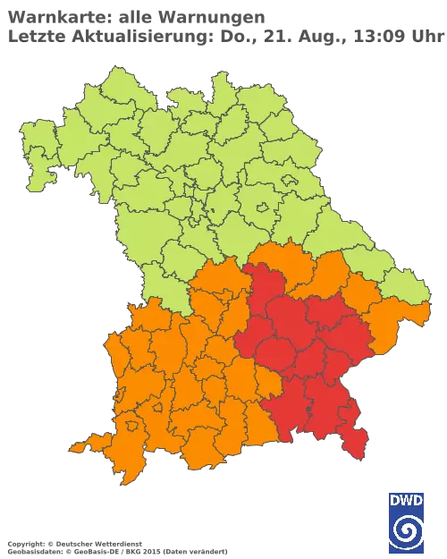 Aktuelle Wetterwarnungen für  Kitzingen