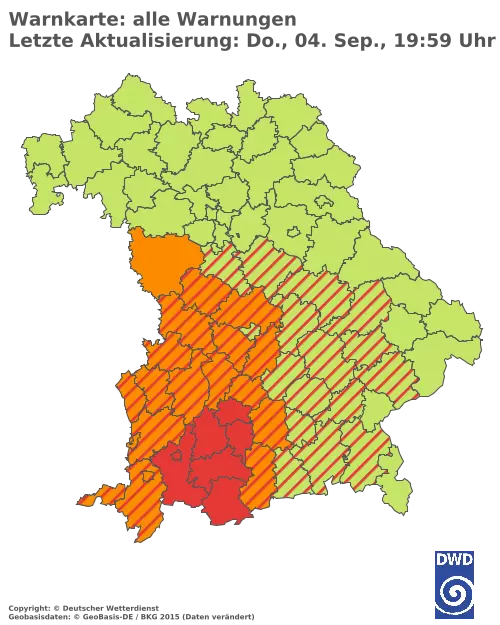 Aktuelle Wetterwarnungen für  Kitzingen