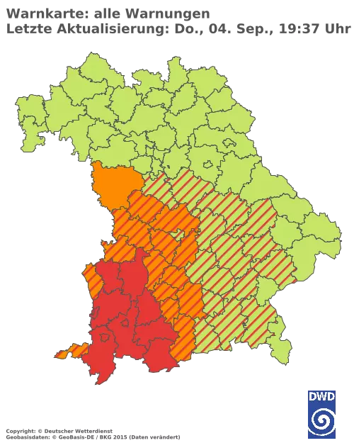 Aktuelle Wetterwarnungen für  Kitzingen