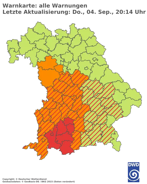 Aktuelle Wetterwarnungen für  Kitzingen