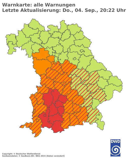 Aktuelle Wetterwarnungen für  Kitzingen