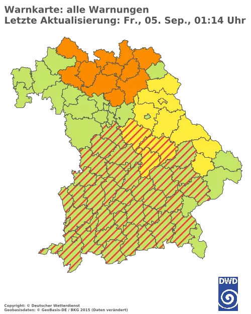 Aktuelle Wetterwarnungen für  Kitzingen