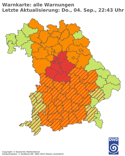 Aktuelle Wetterwarnungen für  Kitzingen