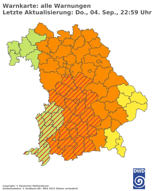 Aktuelle Wetterwarnungen für  Kitzingen