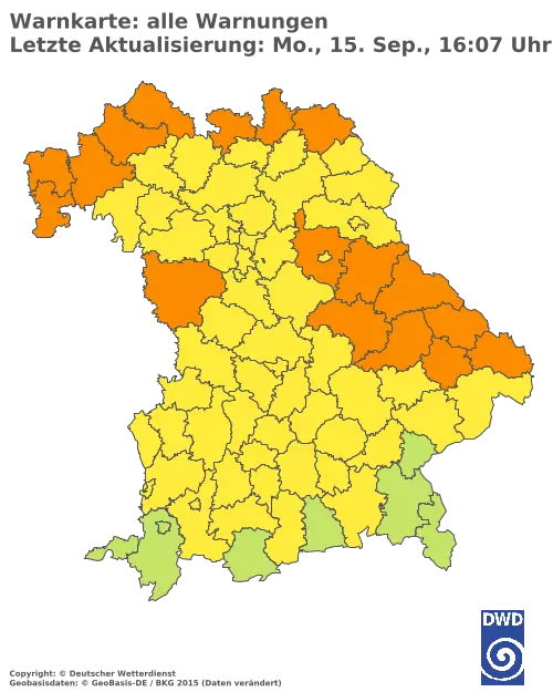 Aktuelle Wetterwarnungen für  Kitzingen