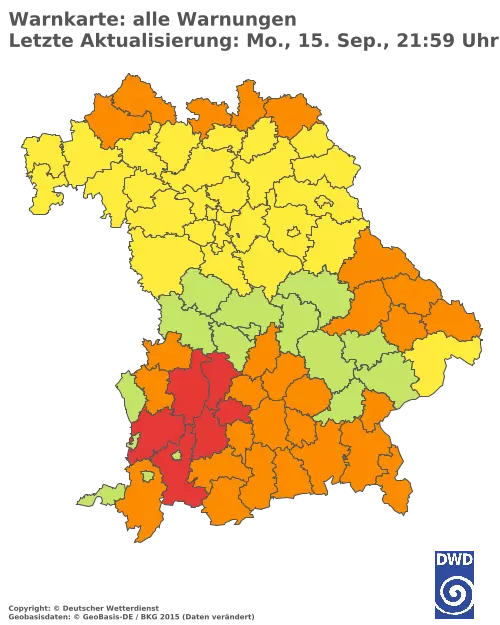 Aktuelle Wetterwarnungen für  Kitzingen
