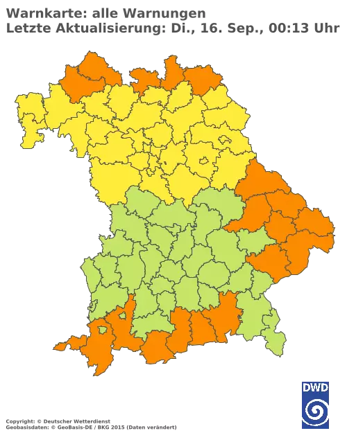 Aktuelle Wetterwarnungen für  Kitzingen