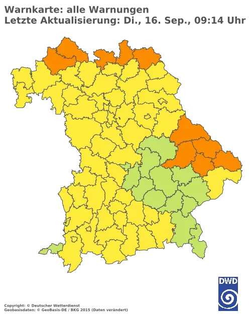 Aktuelle Wetterwarnungen für  Kitzingen
