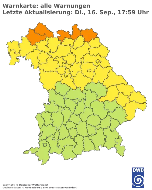 Aktuelle Wetterwarnungen für  Kitzingen