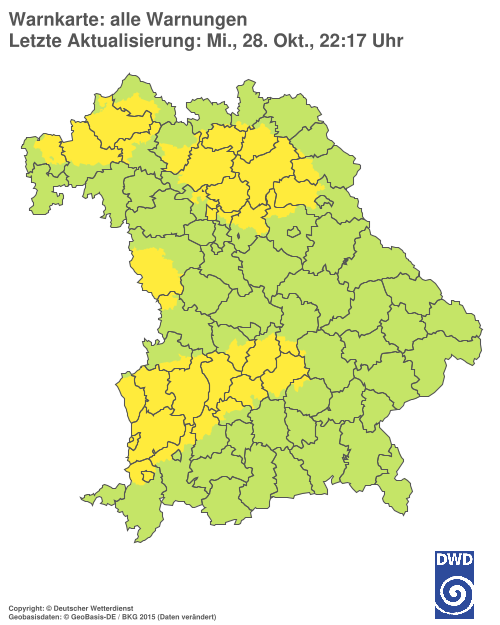 Aktuelle Warnkarte: Bayern