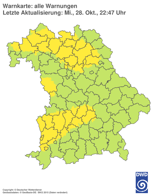 Aktuelle Warnkarte: Bayern