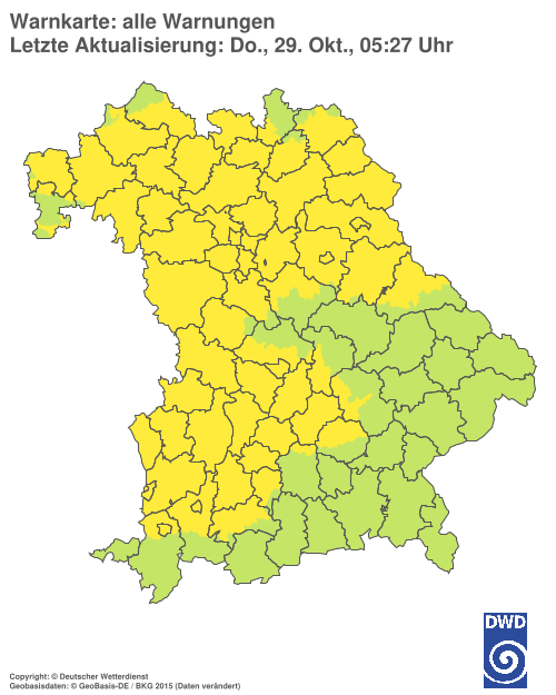 Aktuelle Warnkarte: Bayern