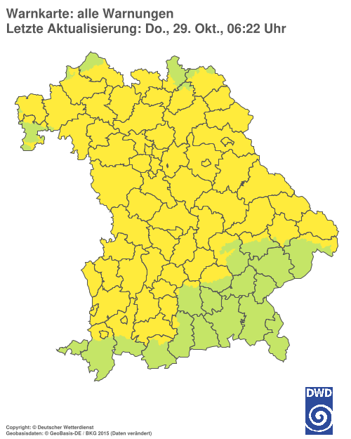 Aktuelle Warnkarte: Bayern